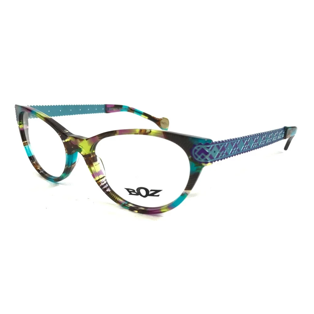 BOZ Eyeglasses Frames ZIGZAG 2575 Yellow Blue Pucci Cat Eye 53-16-137